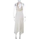 Women V-Neck Halter Neck Sexy Lace Dress