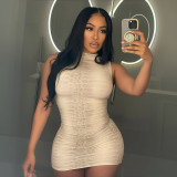 Women Sexy Leopard Print Sleeveless Mini Dress