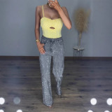 Women Beaded Pearl Pants