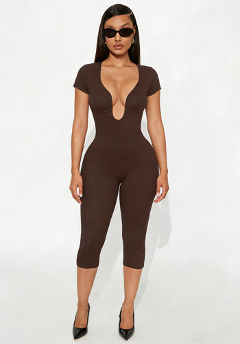Women Sexy U-Neck Jumpsuit