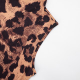 Women Sexy Leopard Print Sleeveless Mini Dress