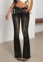 Women frayed denim bell bottom pant Women frayed denim bell bottom pant
