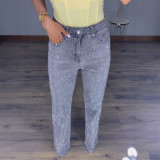 Women Beaded Pearl Pants