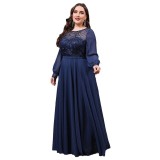 Plus size Women formal party elegant lace evening dress