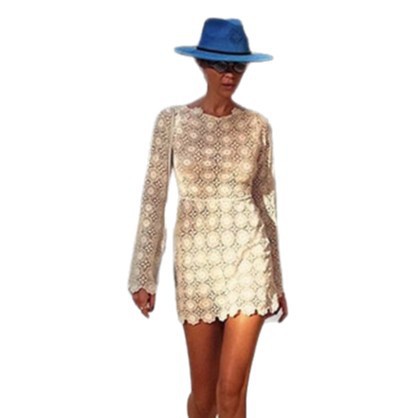 Women sexy see-through backless casual beach holiday dress