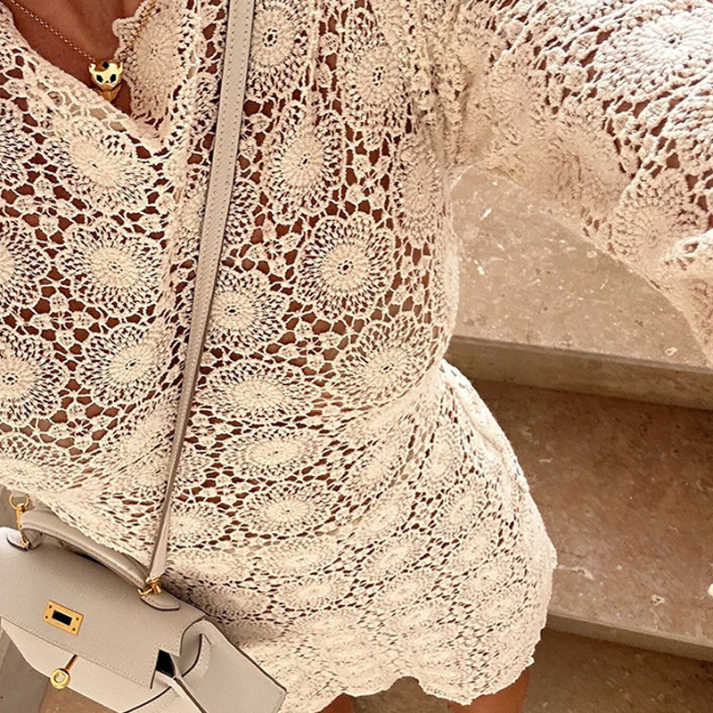 Women sexy see-through backless casual beach holiday dress