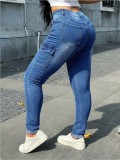 Women Sexy Zipper Denim Pant