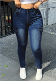 Women Sexy Zipper Denim Pant