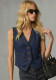Women sleeveless V-neck top denim Vest