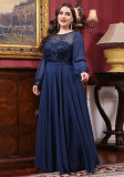 Plus size Women formal party elegant lace evening dress