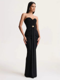 Women backless maxi dress