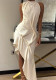 Women Summer Knitting Pleated Irregular Sexy Maxi Dress
