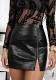 Women Sexy PU Leather Bodycon Skirt