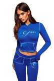 Women spring/summer letter print top and Pants two-piece set