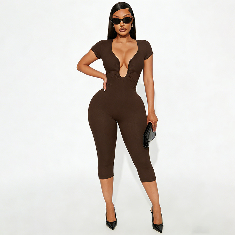 U-Neck Jumpsuit for Casual Evening Wear