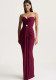 Spring Women Strapless Ruched Slim Waist Elegant Formal Long Dress