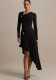 Spring Women Ruched Slim Fit Asymmetrical Dress