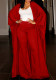 Women Casual Bell Bottom Sleeve Robe Dress and Pant Two-Piece Set