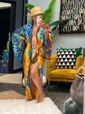 Women Print Dress Robe