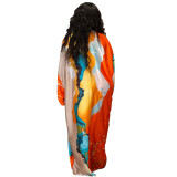 Women Print Dress Robe