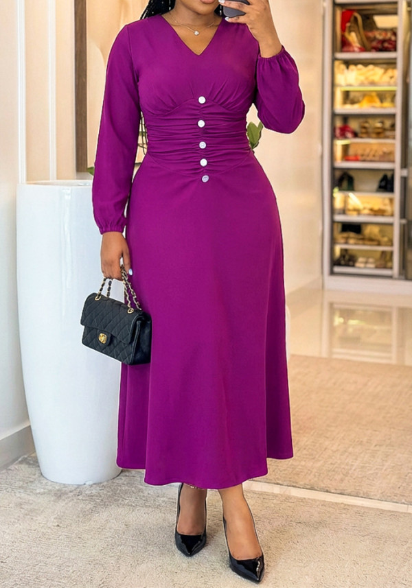 Women Casual Elegant Long-Sleeved Dress