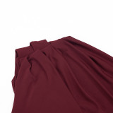 Women Spring/Summer Casual Off-Shoulder Slash Shoulder Pleated Mini Dress
