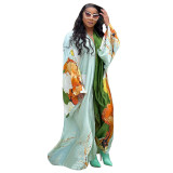 Women Print Dress Robe