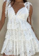 Women Summer Hollow-out Embroidered Lace Patchwork Dress