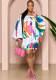 Women Off-Shoulder Print Bat Sleeves Dress