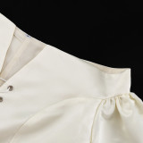 Women Spring Off-the-Shoulder Pleated Long-sleeved Lace-Up Top