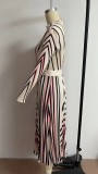 Women Spring/Summer Irregular Print Pleated Dress