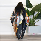 Women Print Dress Robe