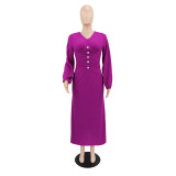 Women Casual Elegant Long-Sleeved Dress