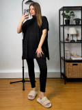 Spring Women Casual Sleeveless Pullover Sweater Two Piece Pants Set