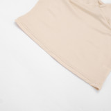 Women Spring/Summer Sexy Backless Short-Sleeve Top and Capri Pants Casual Two-Piece Set