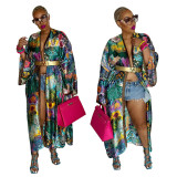 Women Print Dress Robe