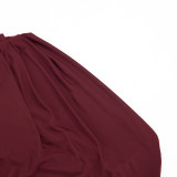 Women Spring/Summer Casual Off-Shoulder Slash Shoulder Pleated Mini Dress