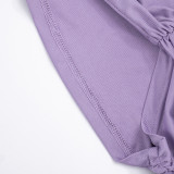 Women Spring Round Neck Ribbon Pleated Irregular Bodycon Dress
