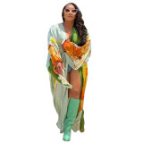 Women Print Dress Robe