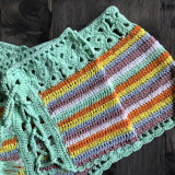 Women beach strapless multi-color crochet knitting two-piece swimwear
