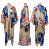 Women Print Dress Robe