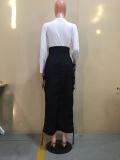 Women Casual Solid Drawstring Skirt