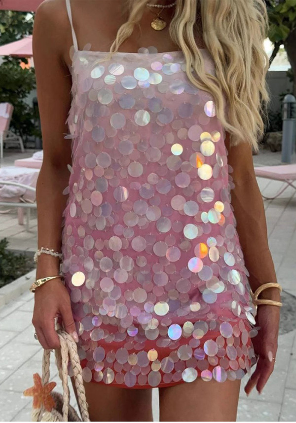 Women Latin Sequin Dance Dress
