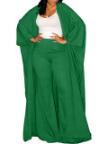 Women Casual Bell Bottom Sleeve Robe Dress and Pant Two-Piece Set