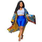 Women Print Dress Robe
