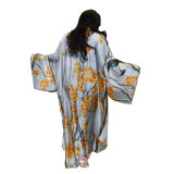Women Print Dress Robe