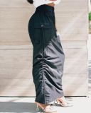 Women Casual Solid Drawstring Skirt