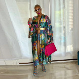 Women Print Dress Robe