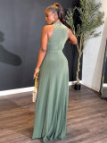 Women High-neck Sleeveless Dress