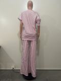 Women Casual Asymmetrical Slash Shoulder Top and Pant Two-Piece Set